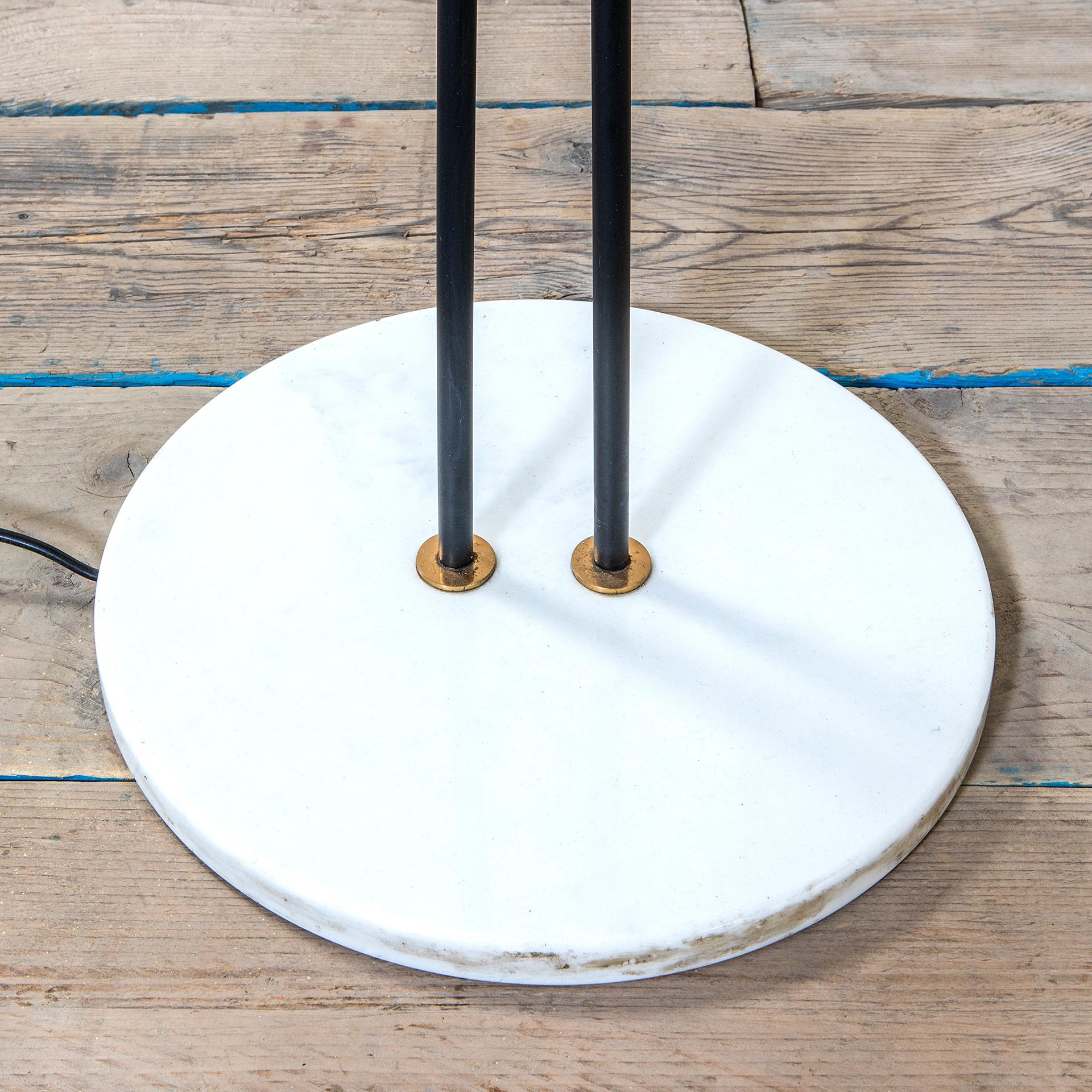 20th Century Stilnovo Floor Lamp with Two Diffusers with Marble Base 1