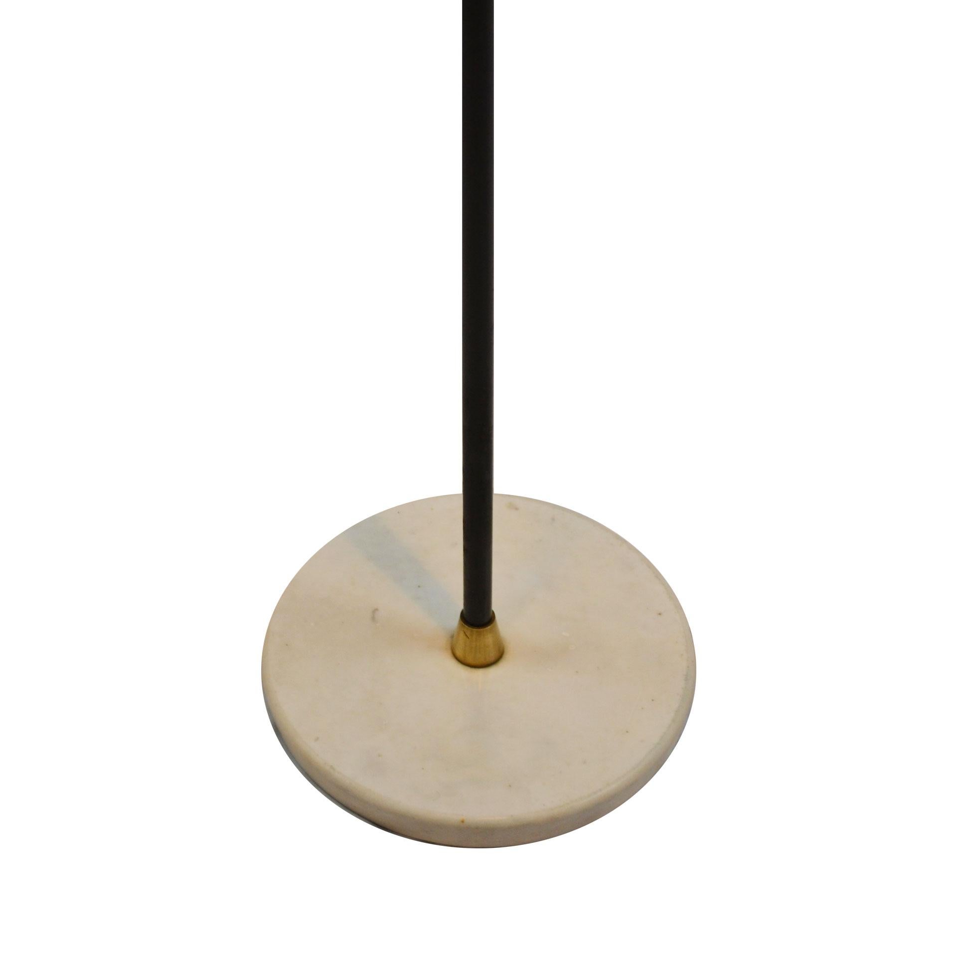 20th Century Stilux Floor Lamp with Orientable Diffusers Brass Metal and Marble In Good Condition In Turin, Turin