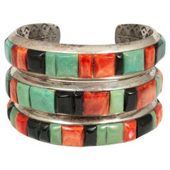 20th Century Stone and Silver Bracelets by Ray Adakai, Navajo Jeweler