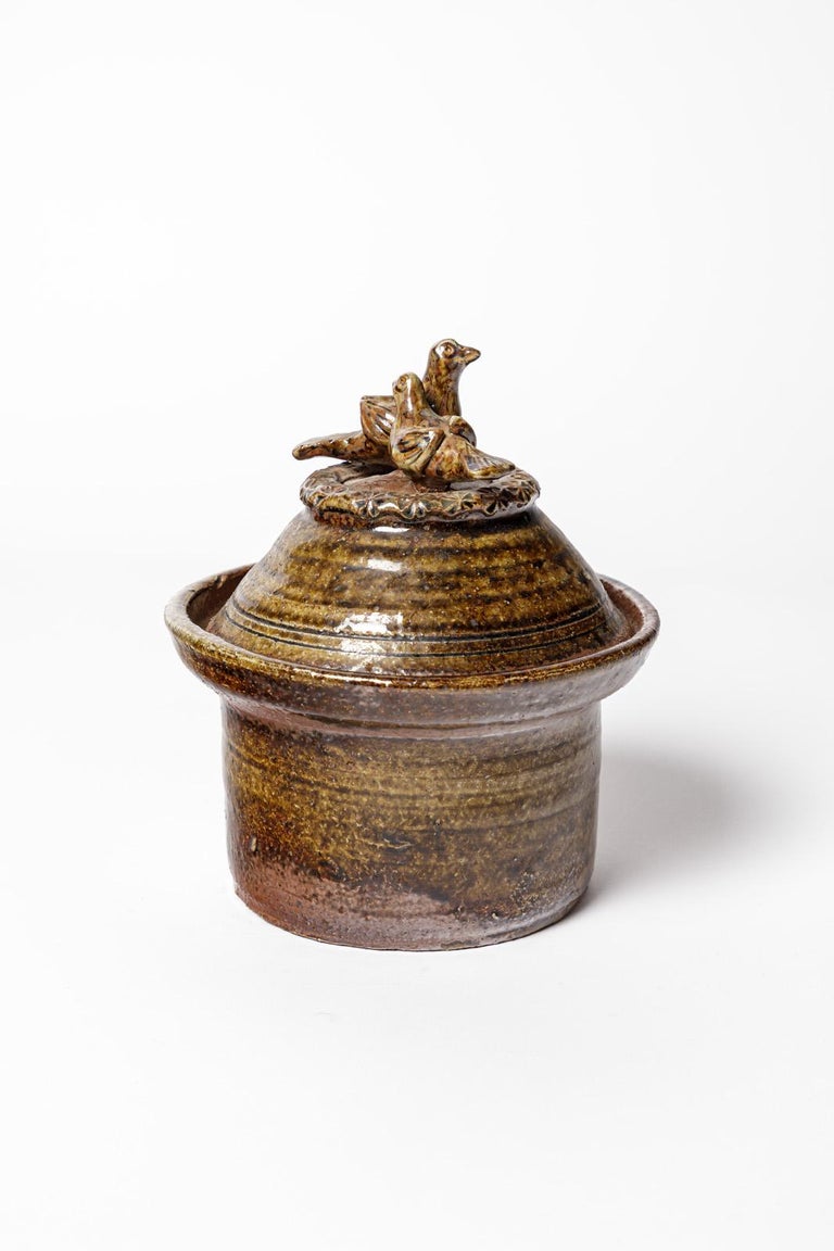 20th Century Stoneware Ceramic Box by Claude Gaget La Borne circa 1990