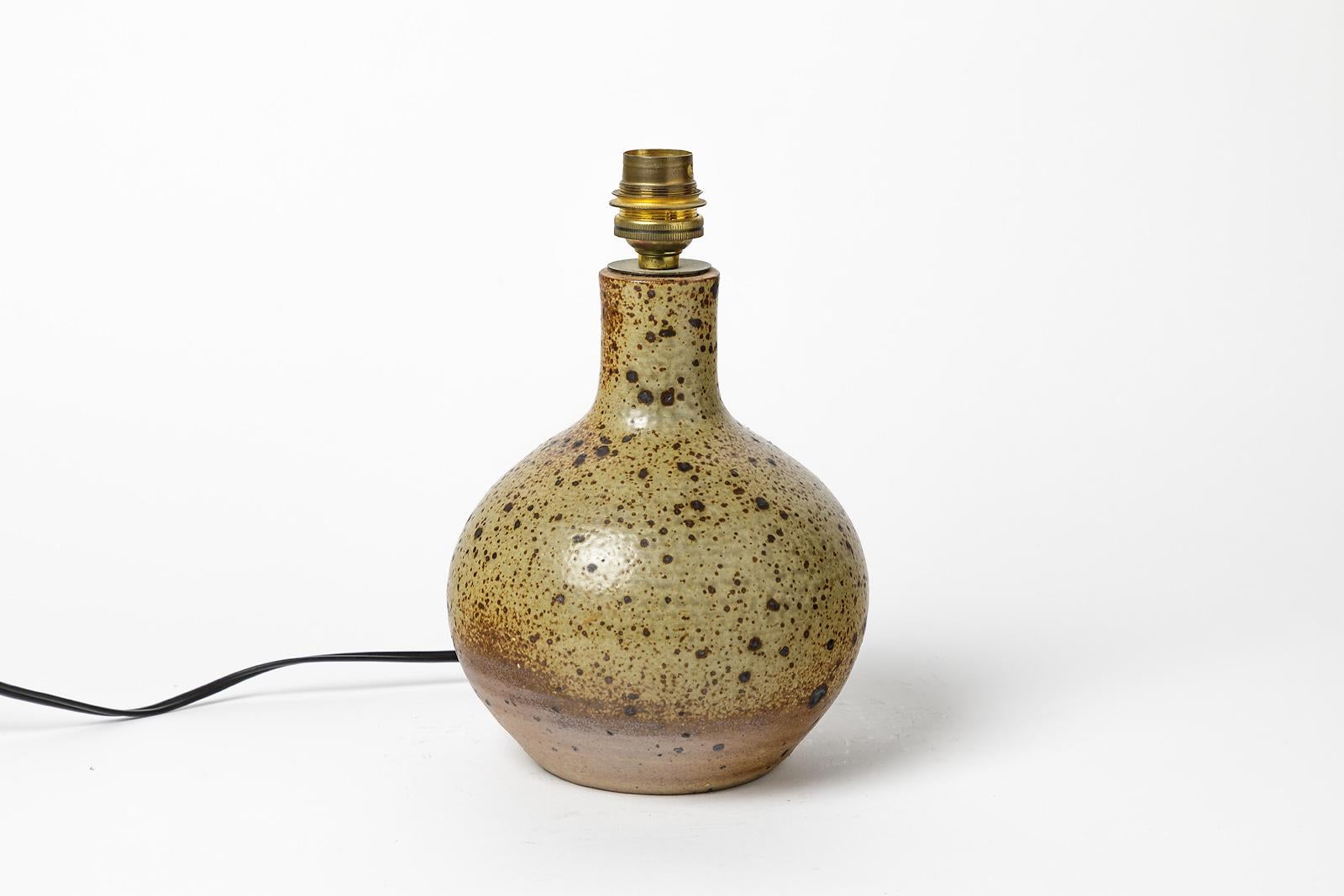 Mid-Century Modern 20th Century Stoneware Ceramic Table Lamp by La Borne Potters 1970 Design For Sale
