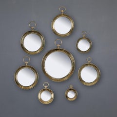 20th Century Striking Collection Of Pocket Watch Shaped Mirrors, c.1950-1970