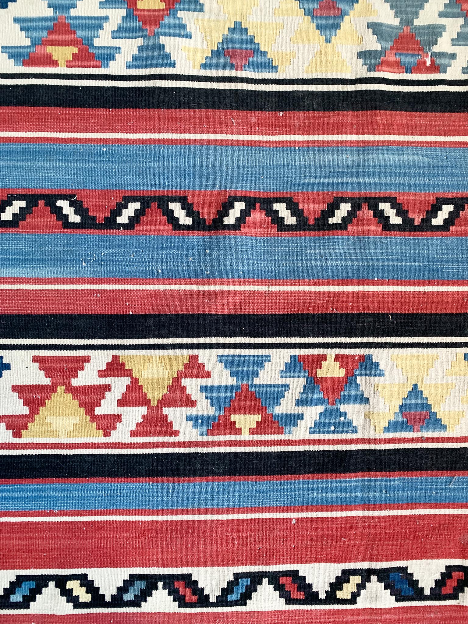 Gestreifter Navajo-Teppich des 20. Jahrhunderts (72 X 47) (Wolle) im Angebot