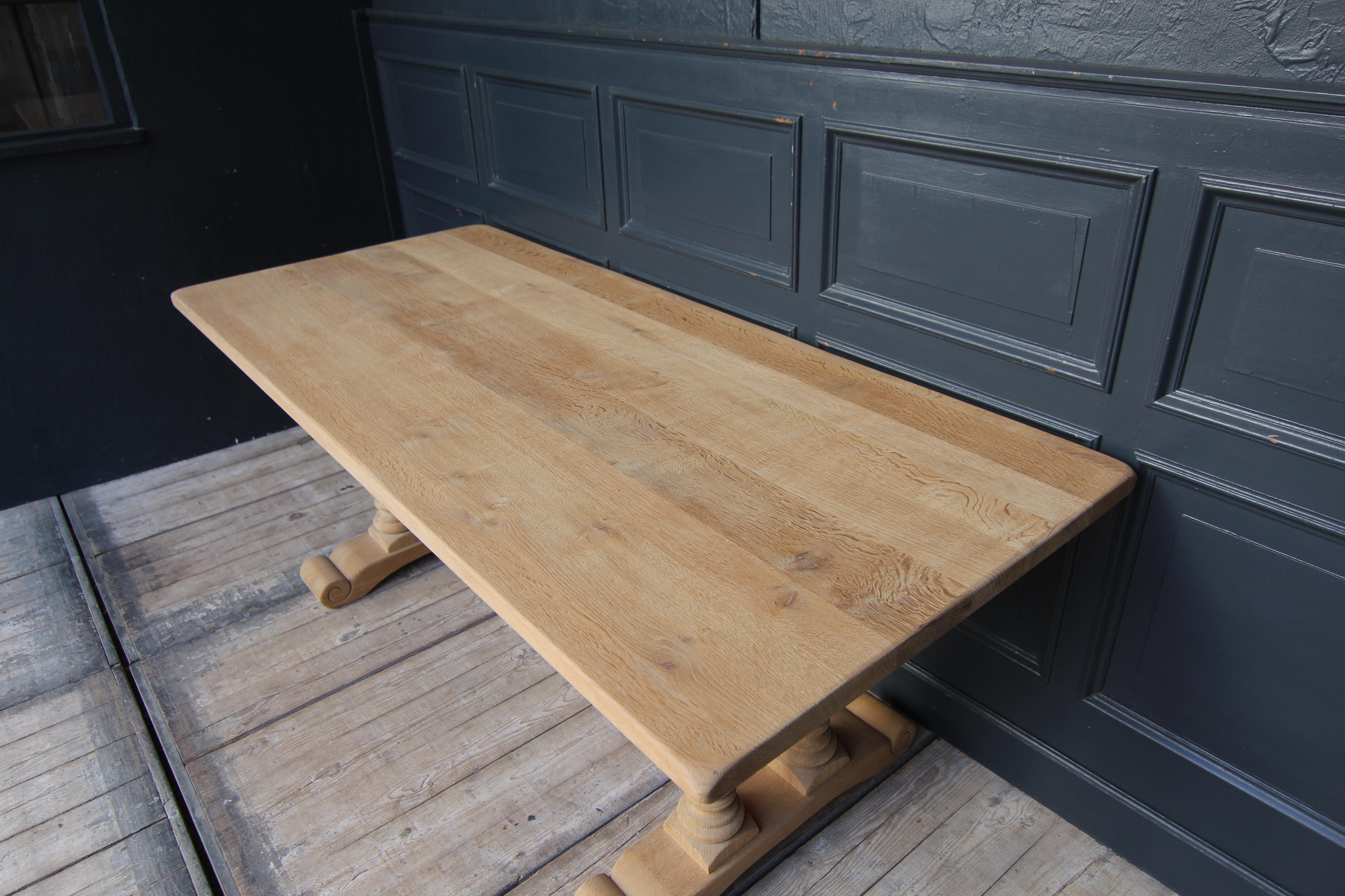 20th Century Stripped Oak Dining Table For Sale 15