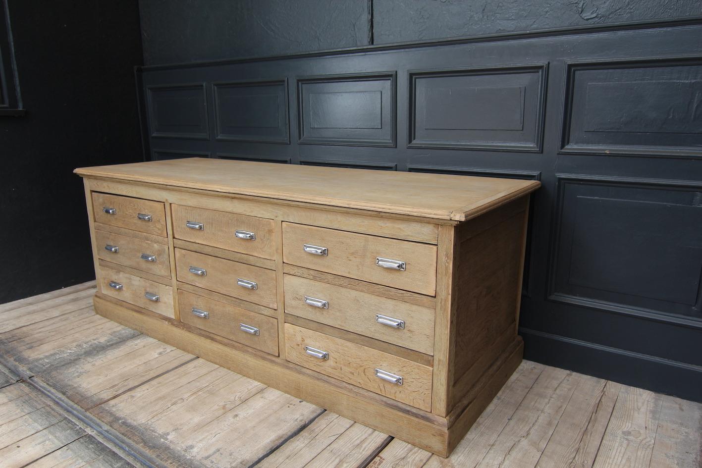 20th Century Stripped Oak Shop Counter with Drawers 1