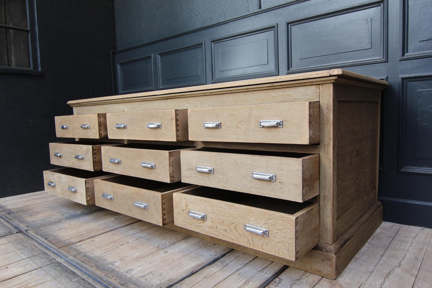 20th Century Stripped Oak Shop Counter with Drawers 3