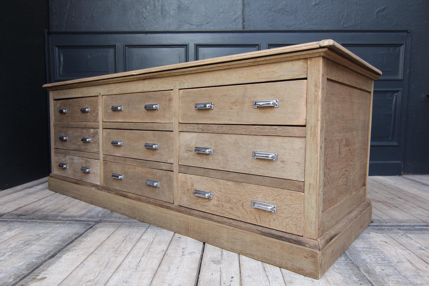 20th Century Stripped Oak Shop Counter with Drawers 4