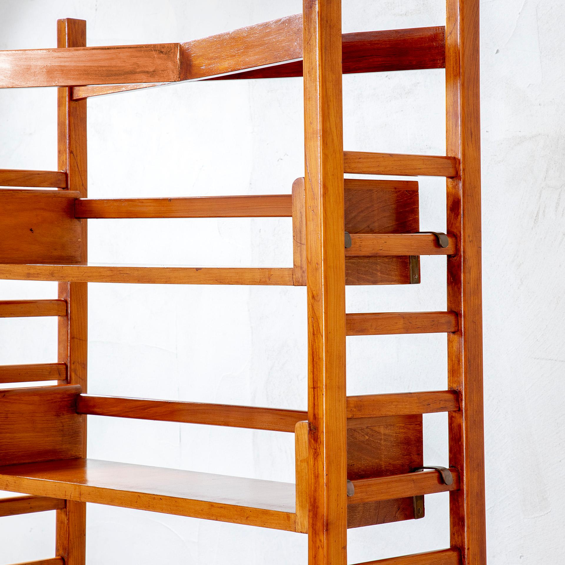 Late 20th Century 20th Century, Studio BBPR attr. Wooden Wall Bookcase 70s in vendita