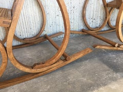 20th Century Stunning Art Deco Bentwood and Reed Seats Rocking Chairs