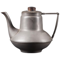 20th Century, Stylish Vintage Pewter Teapot