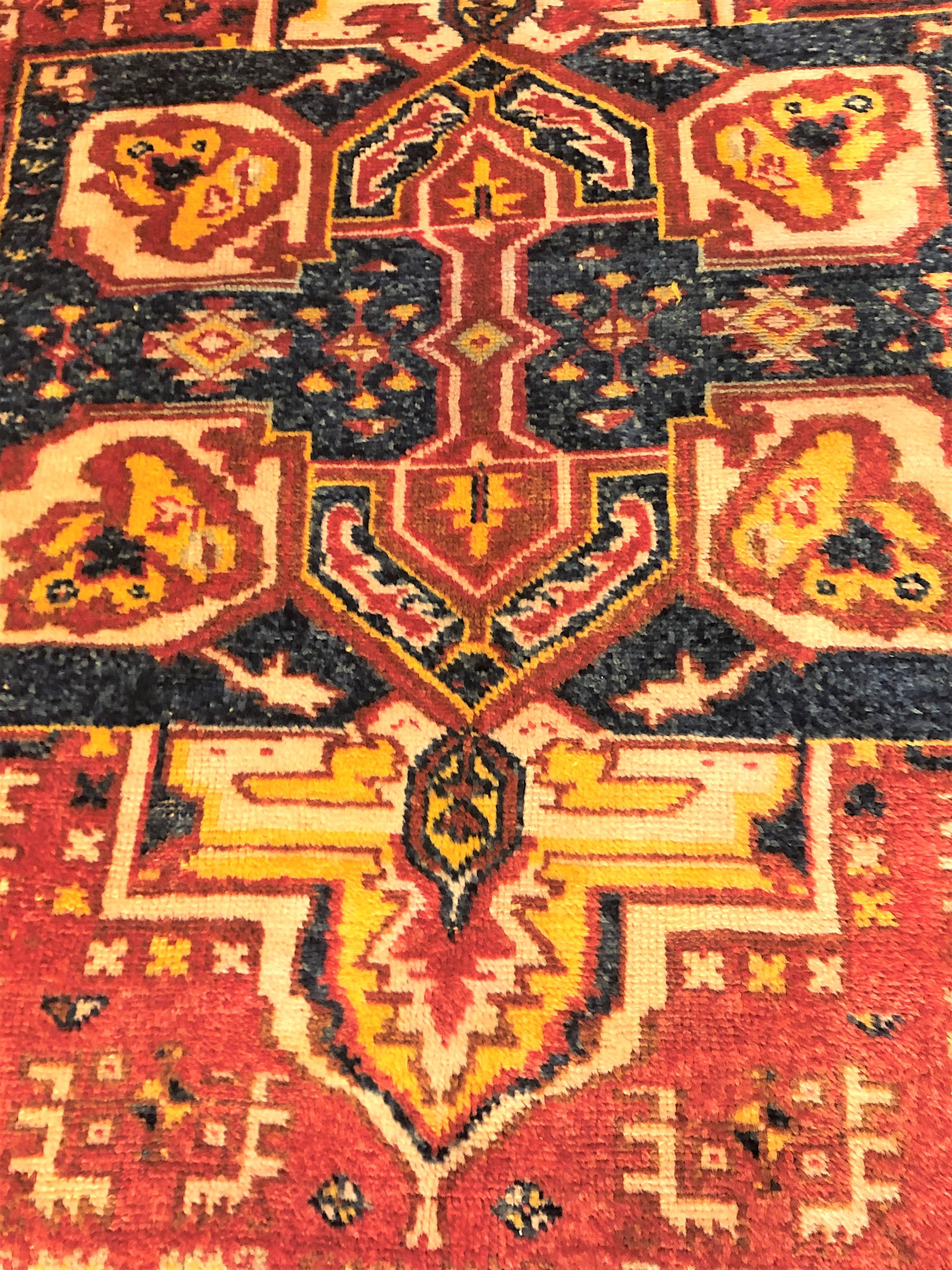 Hand-Knotted 20th Century Sun Colours Yellow Orange Blu Berber Rug € 2500, ca 1950 For Sale