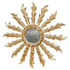 Espejo dorado sunburst del siglo XX