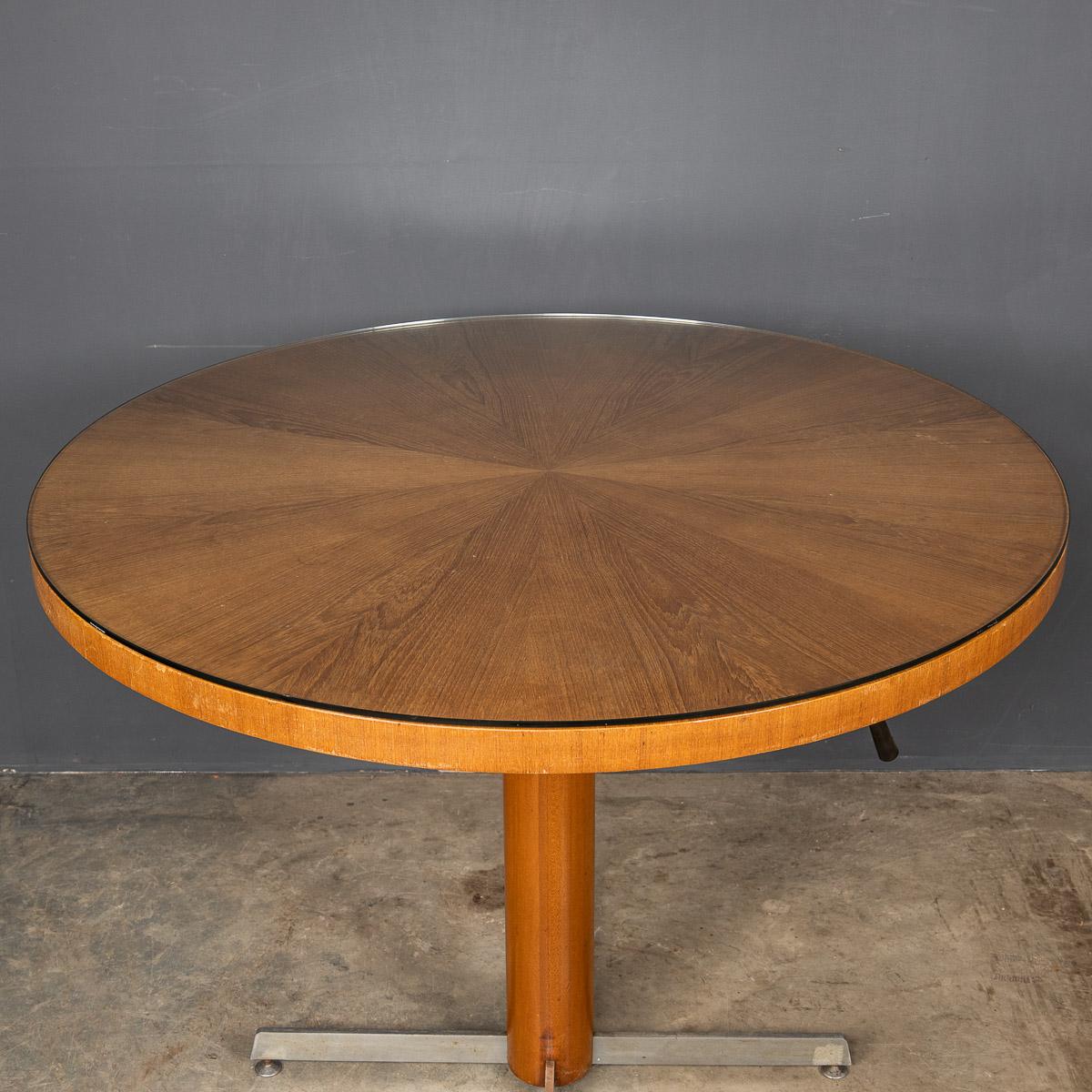 Glass 20th Century Sunburst Wooden Breakfast Table, c.1960