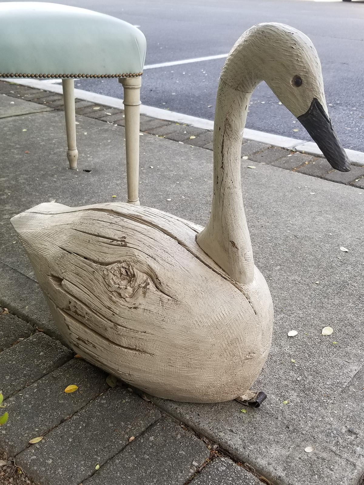 20th Century Swan Decoy, Signed F&S In Good Condition In Atlanta, GA