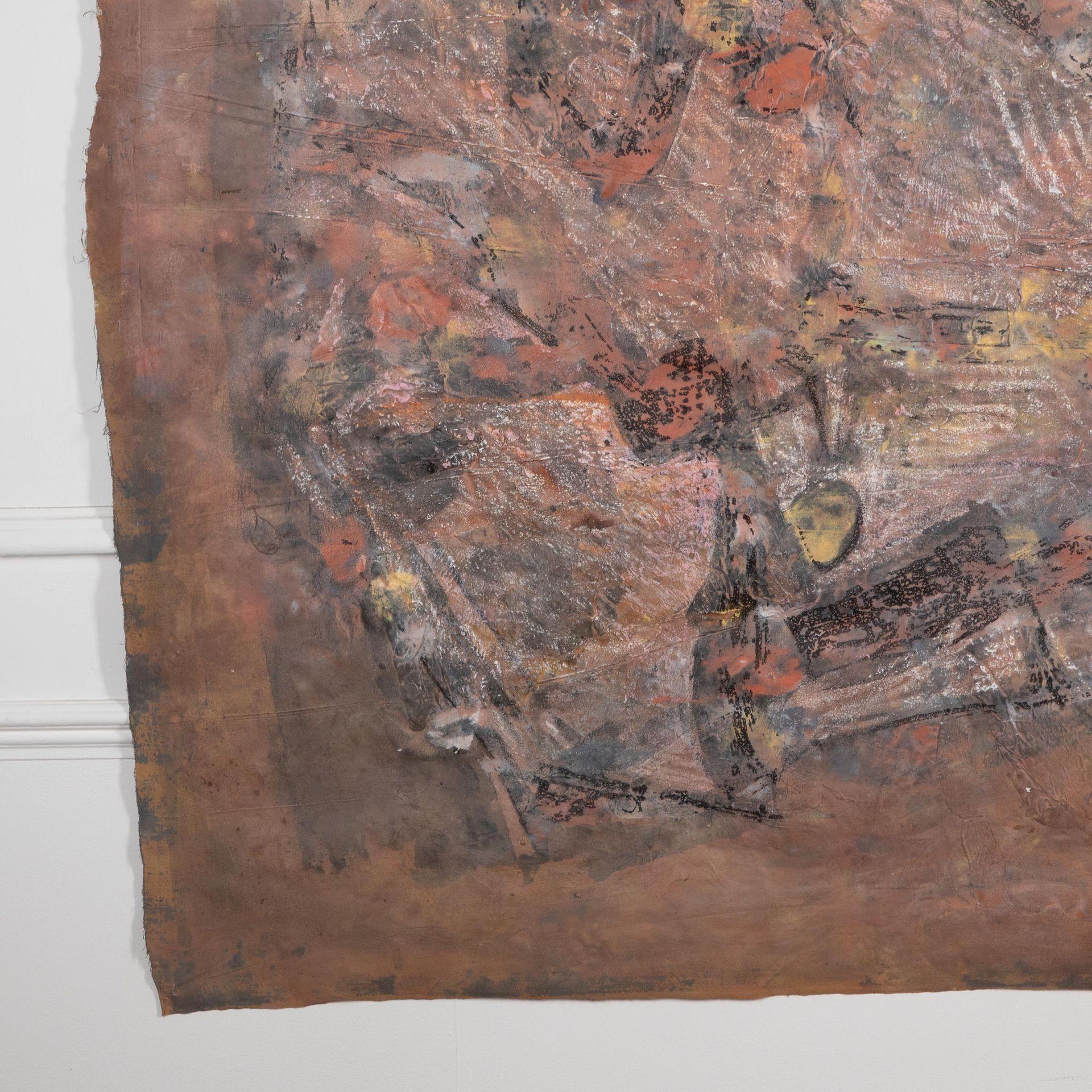 20th Century Swedish abstract work by Valter Gibson. Mixed media on canvas. Unsigned, undated and unframed.
Valter Gibson was born in 1928 in Lycksele, grew up in Stockholm and lived until his death in 2002 in Hallstavik. In the years 1952-1955,