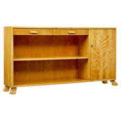 20th century Swedish birch low open bookcase