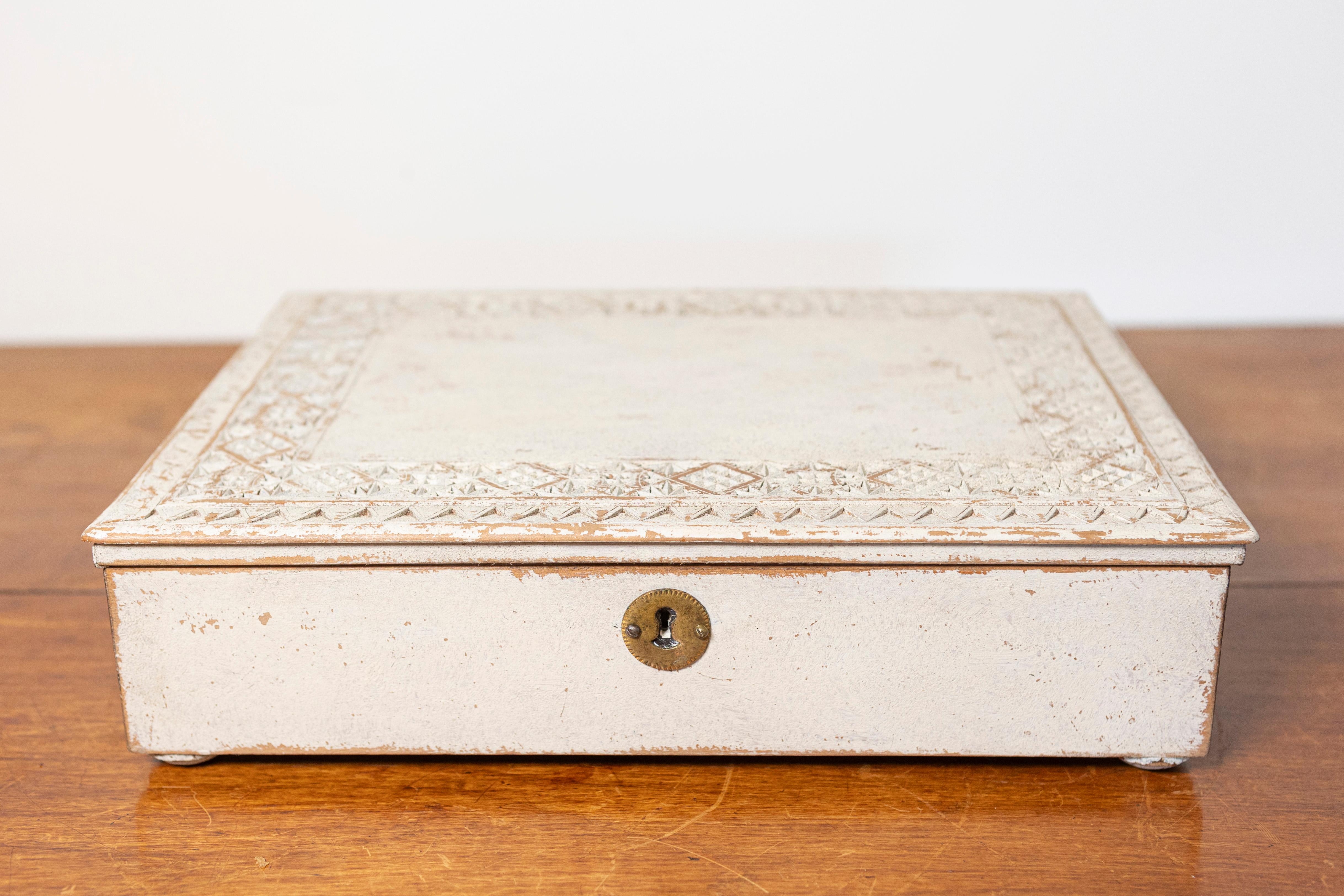 Hand-Carved 20th Century Swedish Box For Sale
