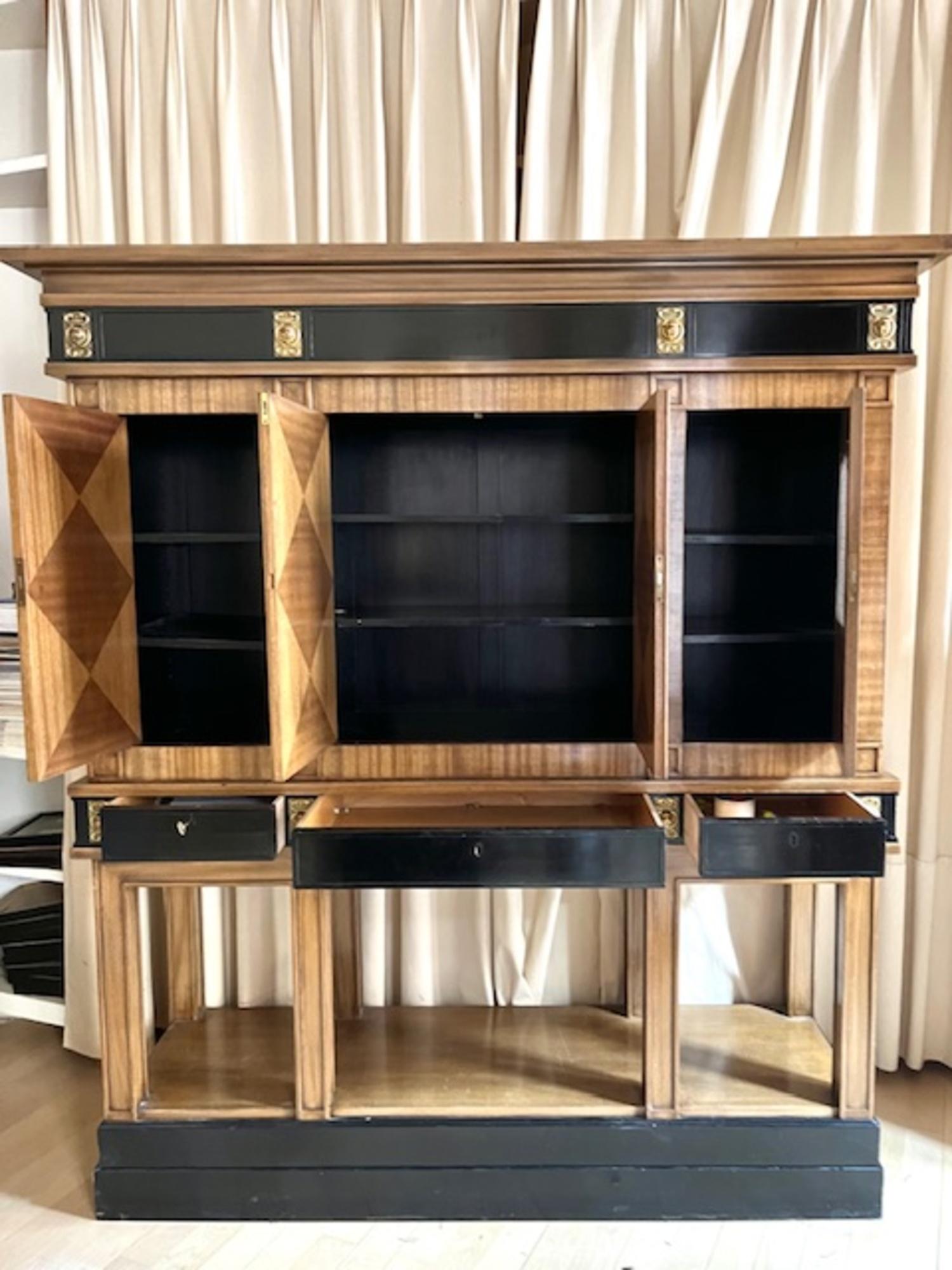 Ebanizzato 20th Century Swedish Cabinet in Neoclassical Karl Johan Revival Style in vendita