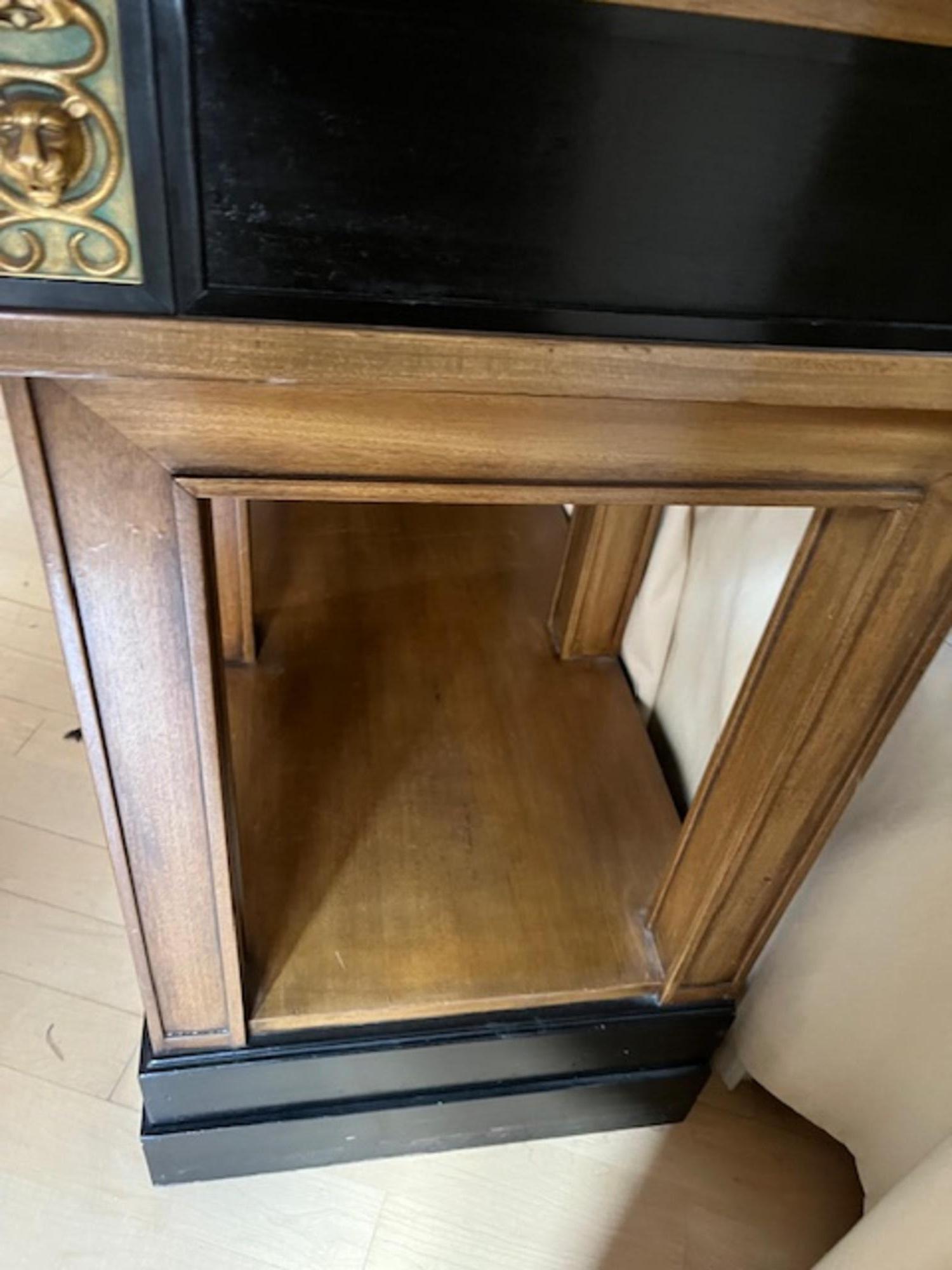 Bronzo 20th Century Swedish Cabinet in Neoclassical Karl Johan Revival Style in vendita