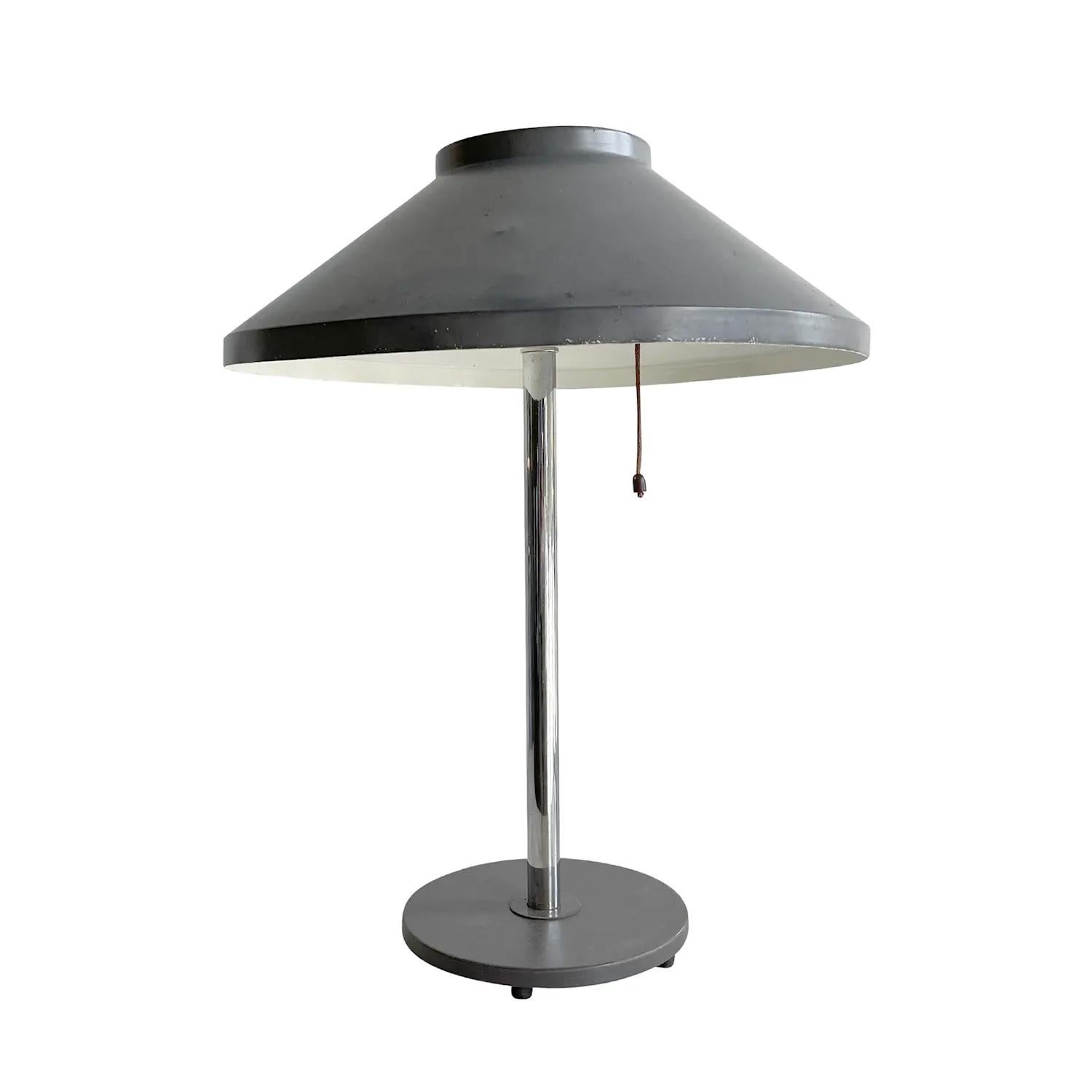 Mid-Century Modern 20th Century Swedish Chrome Table Lamp, Scandinavian Desk Light by Falkenberg For Sale