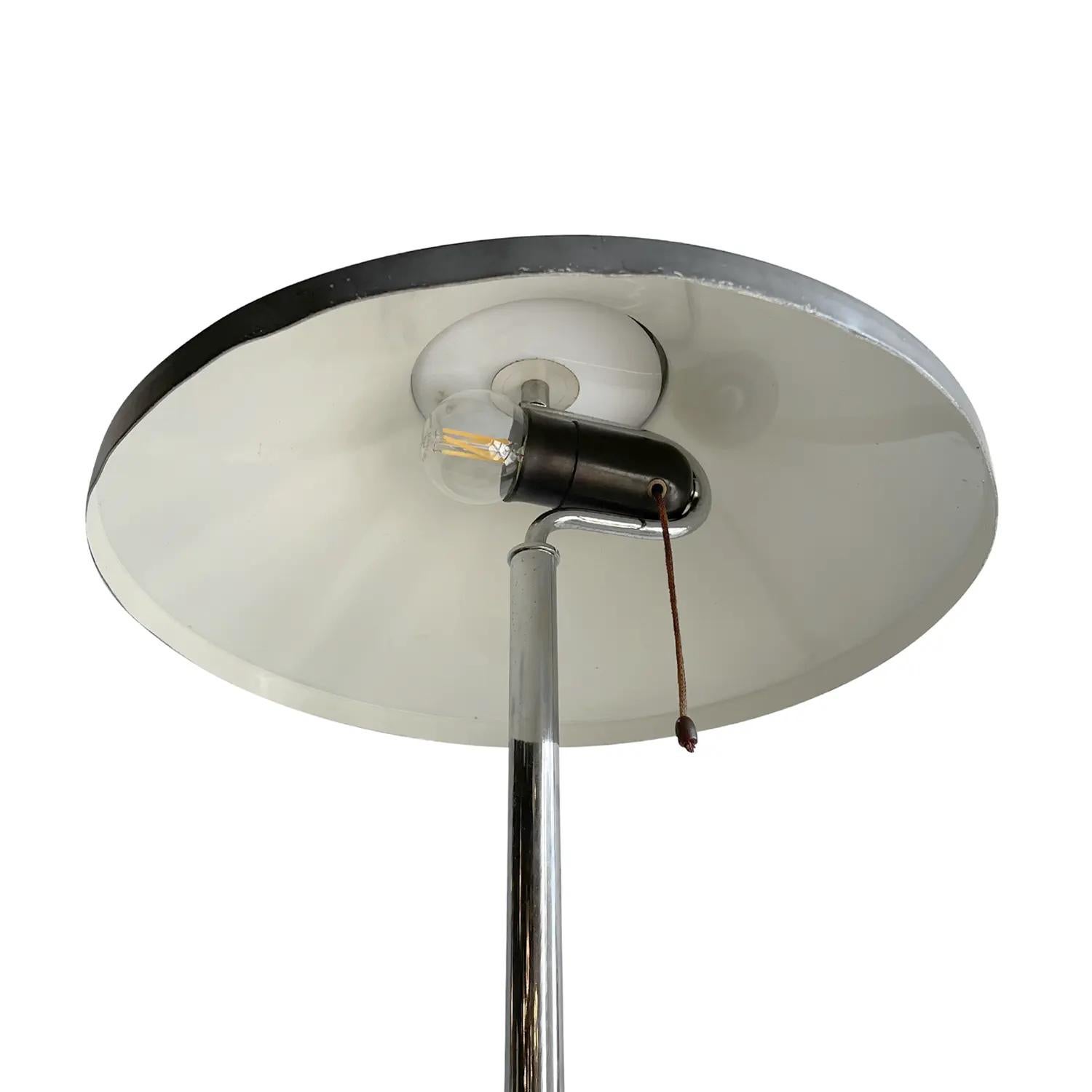 20th Century Swedish Chrome Table Lamp, Scandinavian Desk Light by Falkenberg In Good Condition For Sale In West Palm Beach, FL