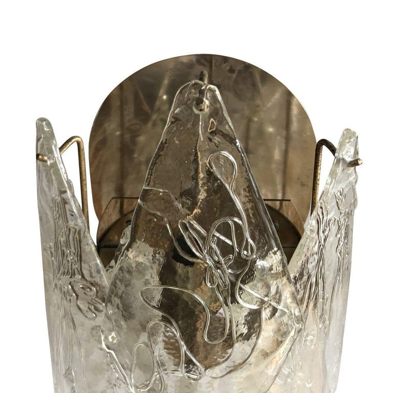 Metal 20th Century Swedish Crystal Glass Orrefors Wall Sconces by Carl Fagerlund For Sale