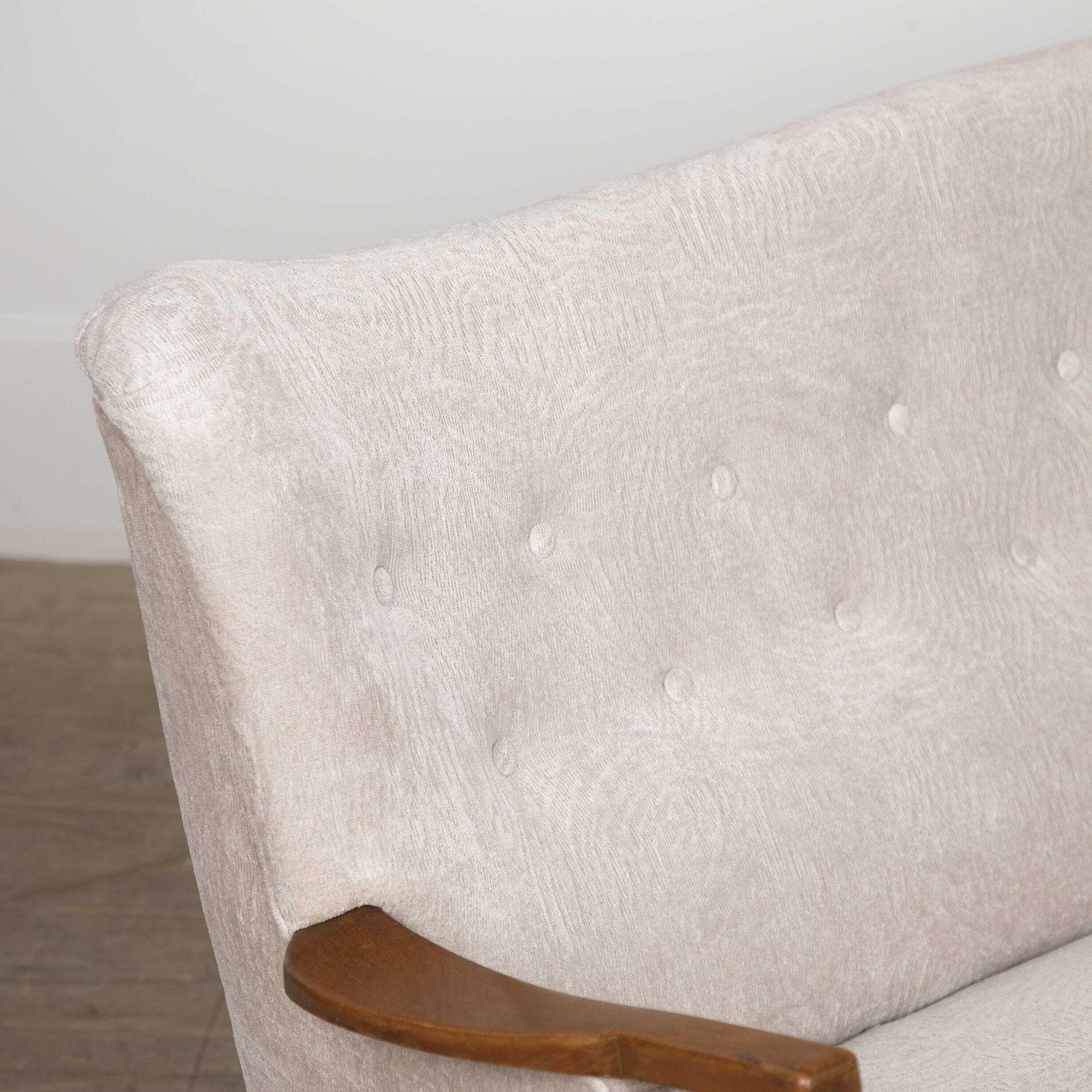 Beech 20th Century Swedish Curved Back Lounge Sofa