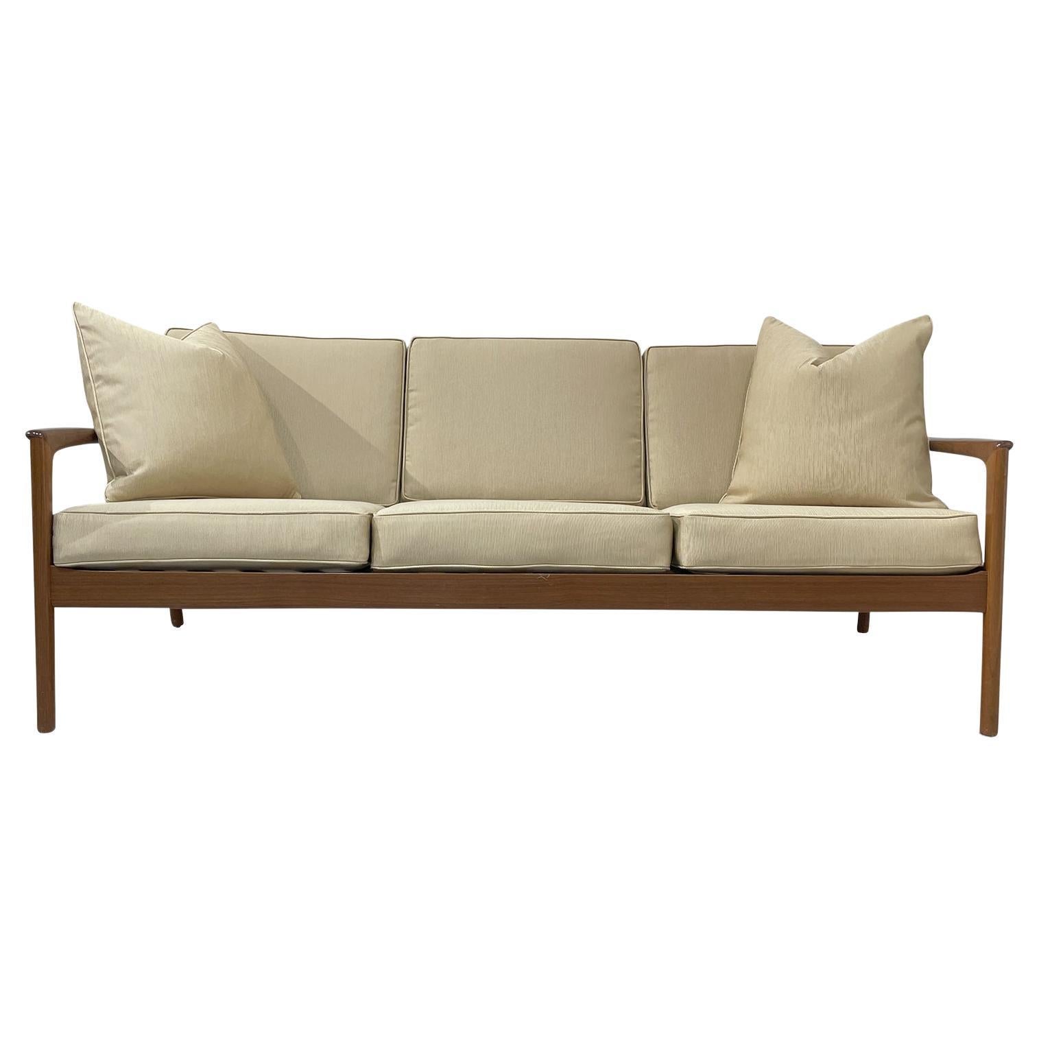 20th Century Swedish Dux Three Seater Teak Sofa, Vintage Settee by Folke Ohlsson For Sale