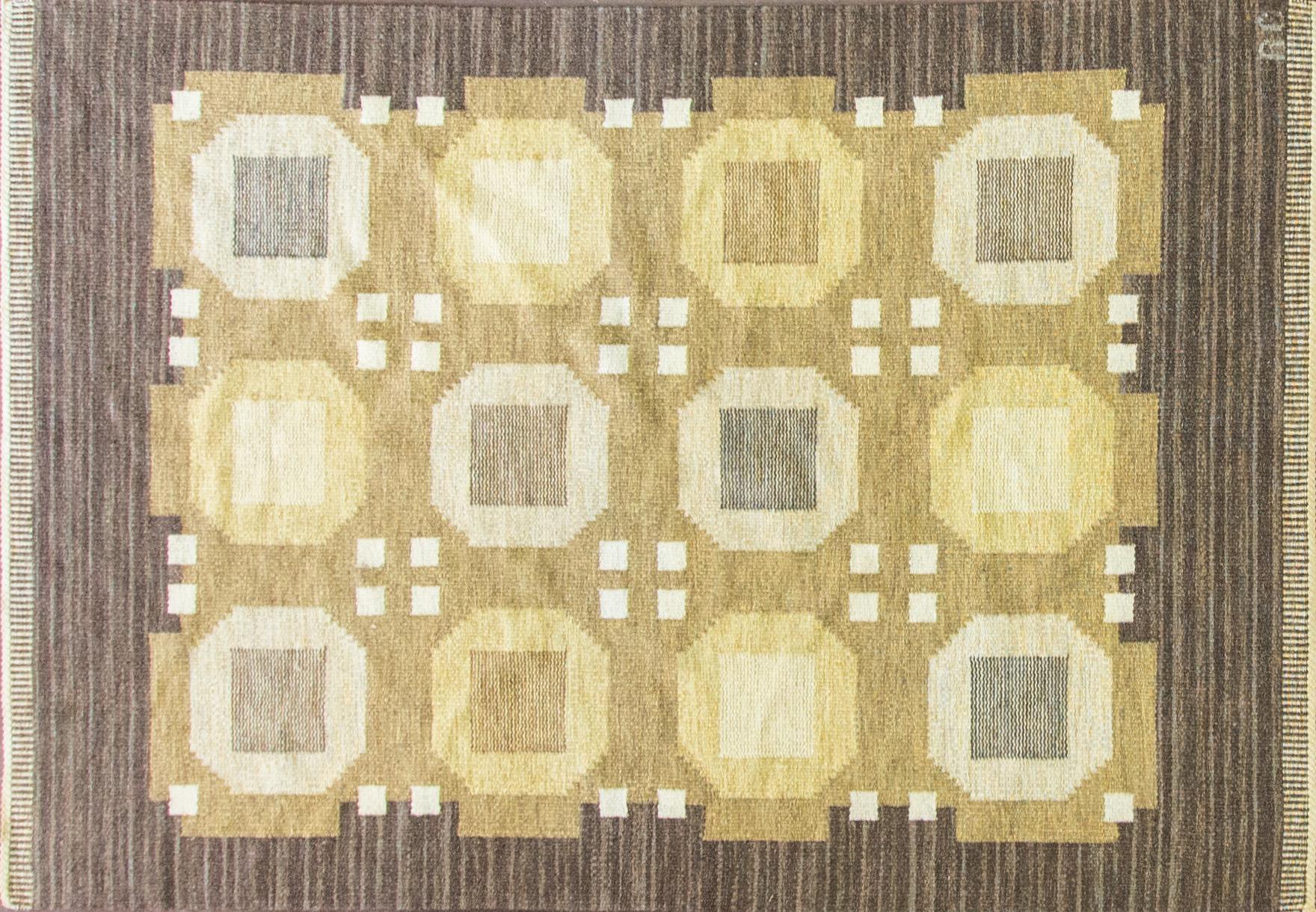 tapis suédois à tissage plat du 20ème siècle, initialisé 
