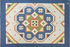 Vintage Swedish Flat-Weave Carpet, 20th Century, 5'7" x 8'