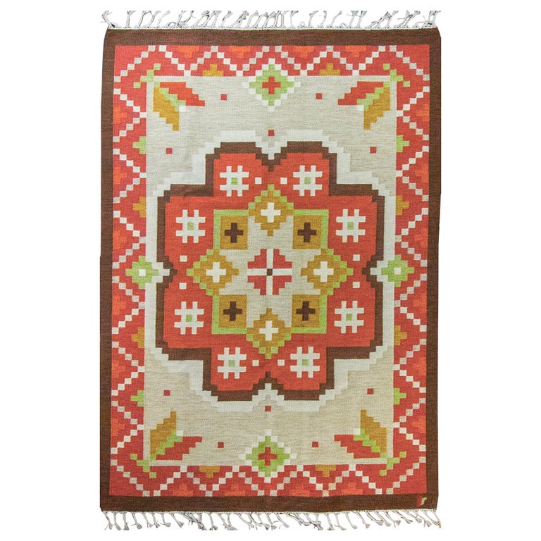 20th Century Swedish Flat-Weave Carpet For Sale