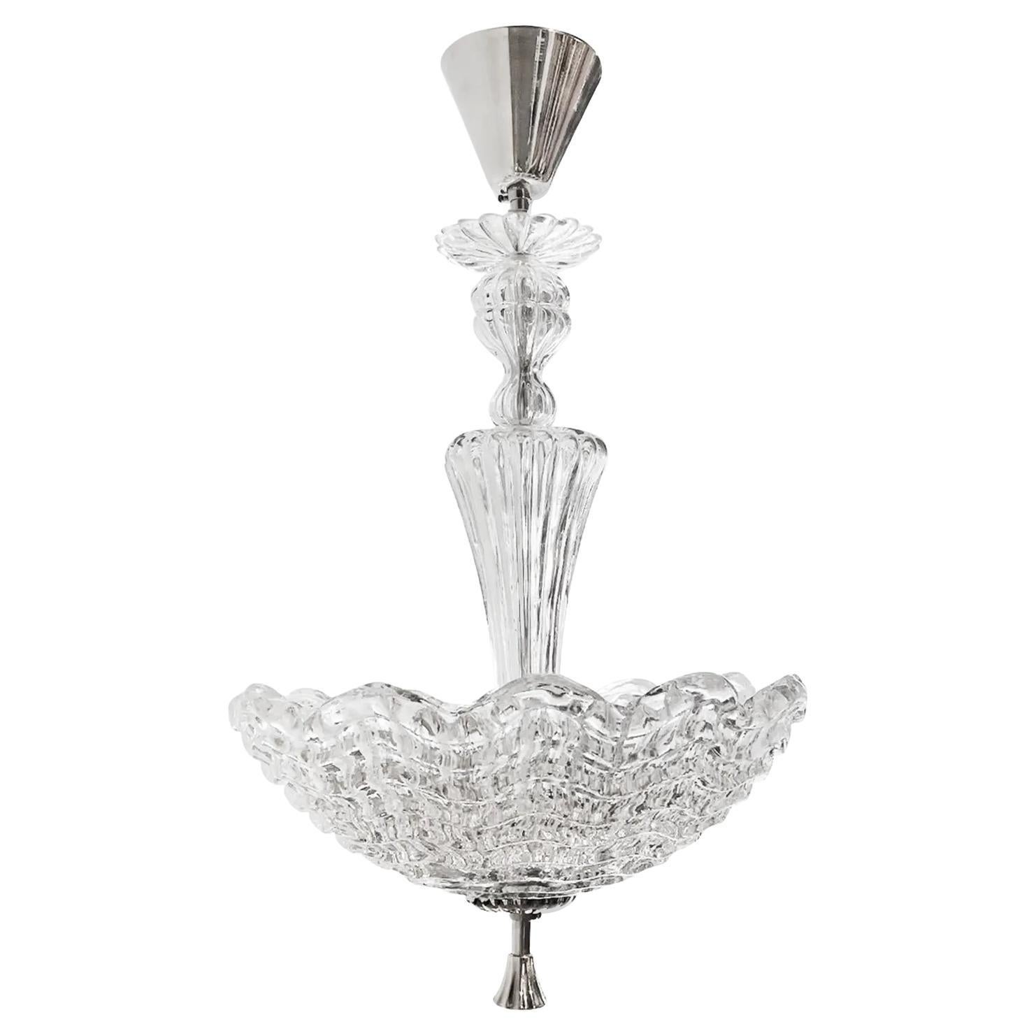 20th Century Swedish Glass Chandelier - Round Smoked Vintage Pendant by Orrefors