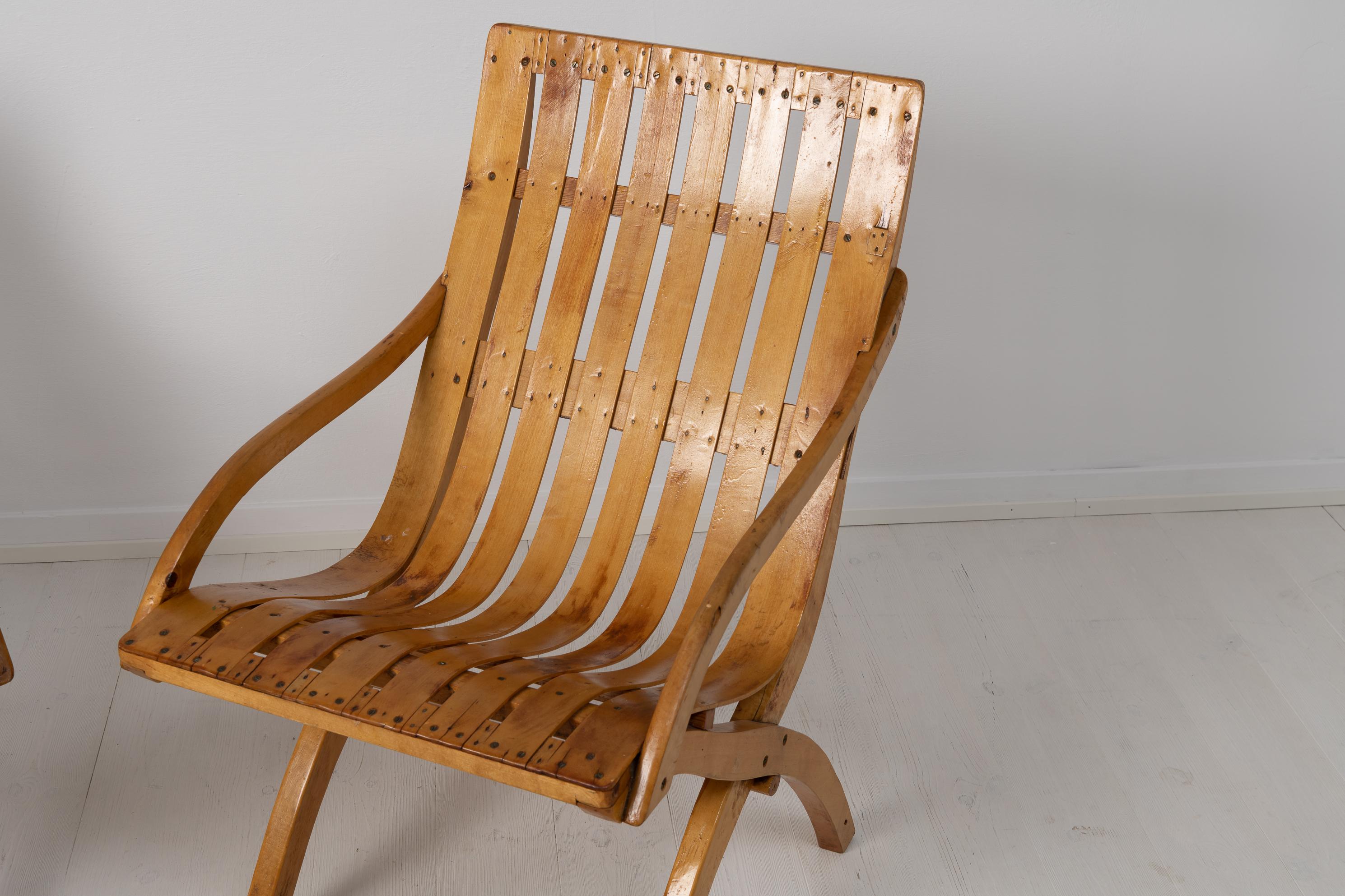 20th Century Swedish Grace Bare Wood Armchairs For Sale 6