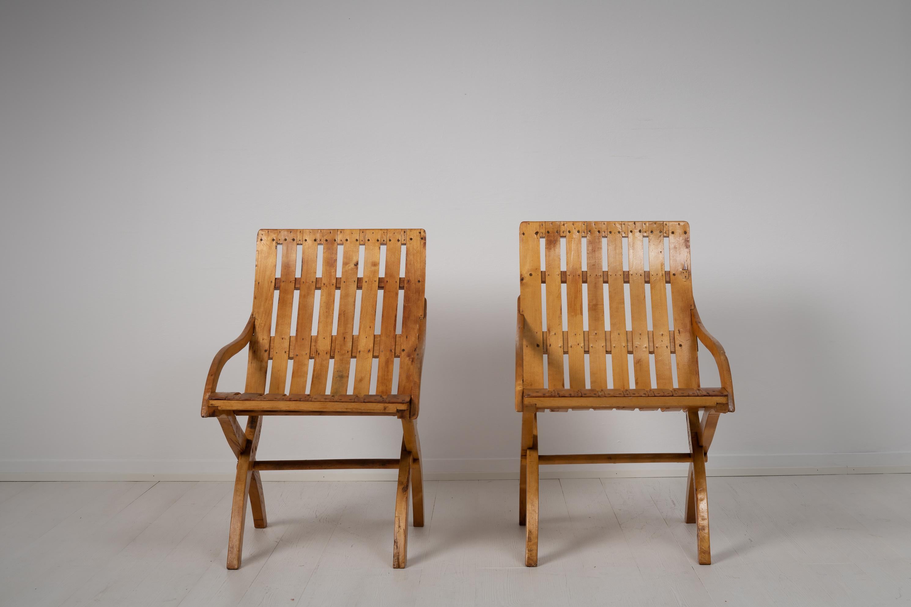 20th Century Swedish Grace Bare Wood Armchairs In Good Condition For Sale In Kramfors, SE