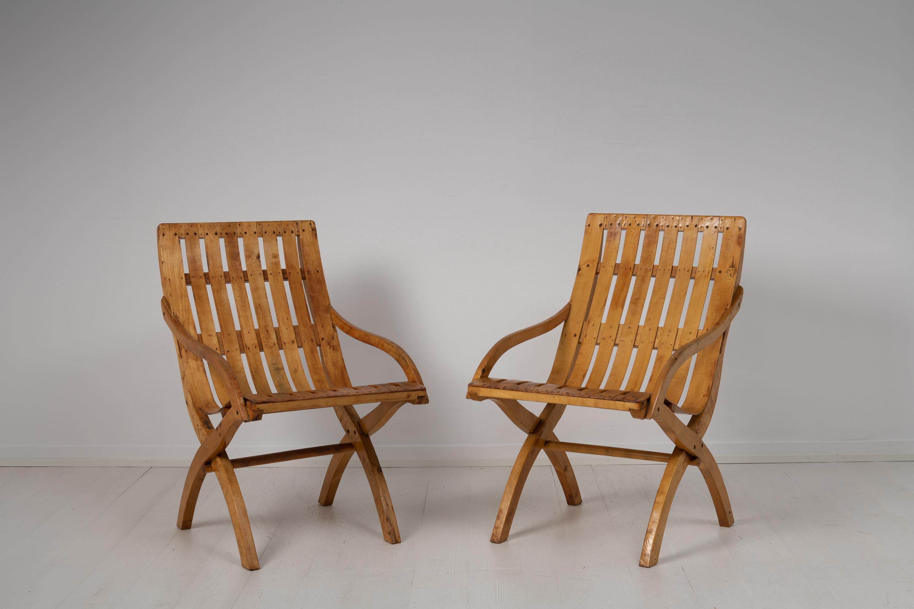 20th Century Swedish Grace Bare Wood Armchairs For Sale 3