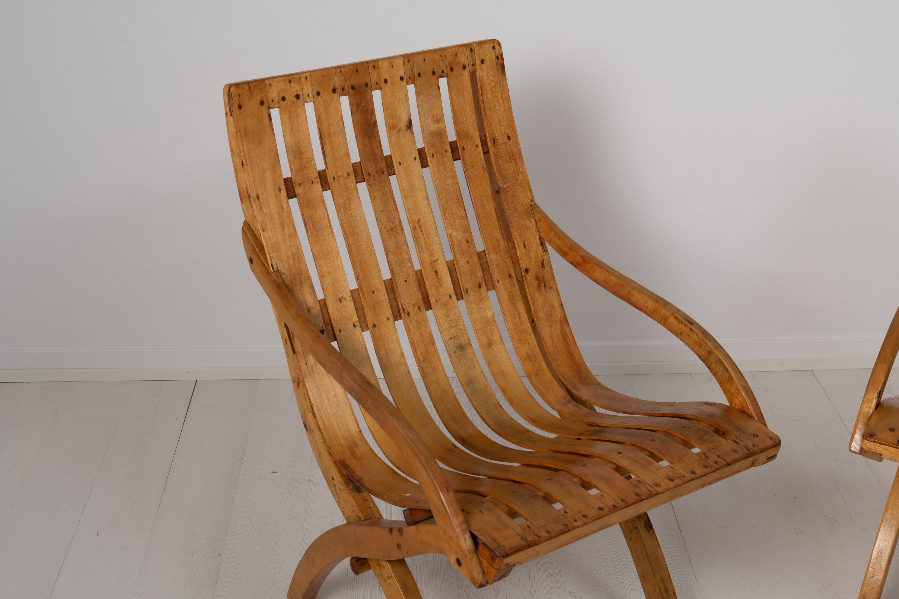 20th Century Swedish Grace Bare Wood Armchairs For Sale 4