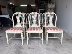 20th Century Swedish Gustavian Set of Eight Antique Pine Dining Room Chairs