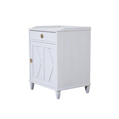 Vintage Swedish Gustavian Nightstand, Handcrafted Pinewood, 1960s