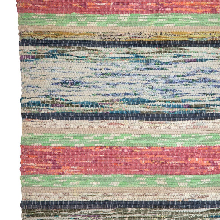 20th Century Swedish Handwoven Cotton Rag Rug at 1stDibs