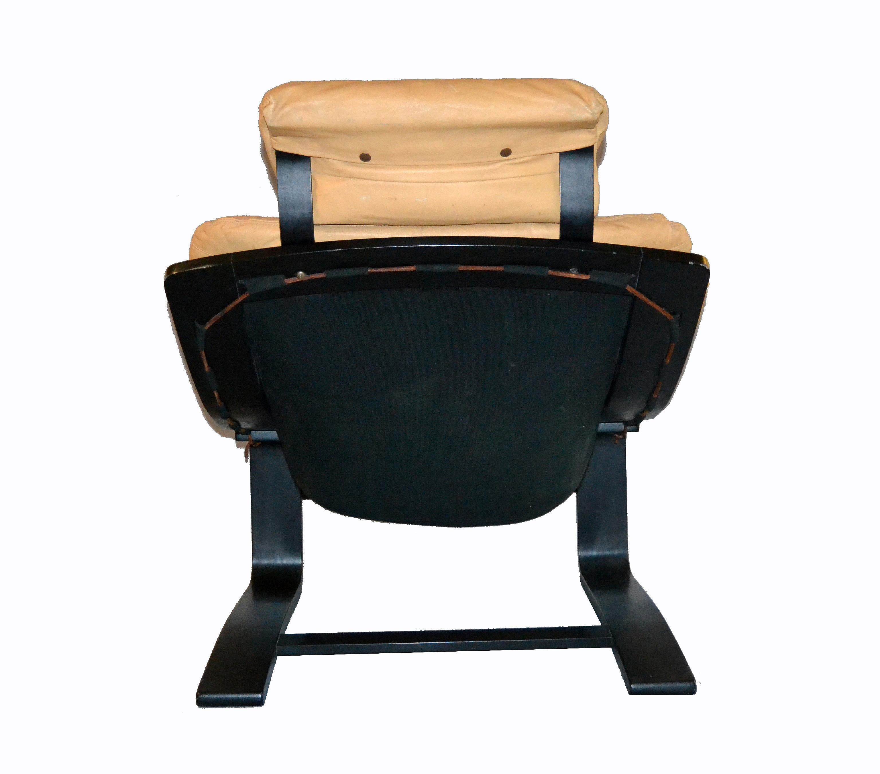 20th Century Swedish Leather Kroken Cantilever Chair by Ake Fribytter for Nelo 3