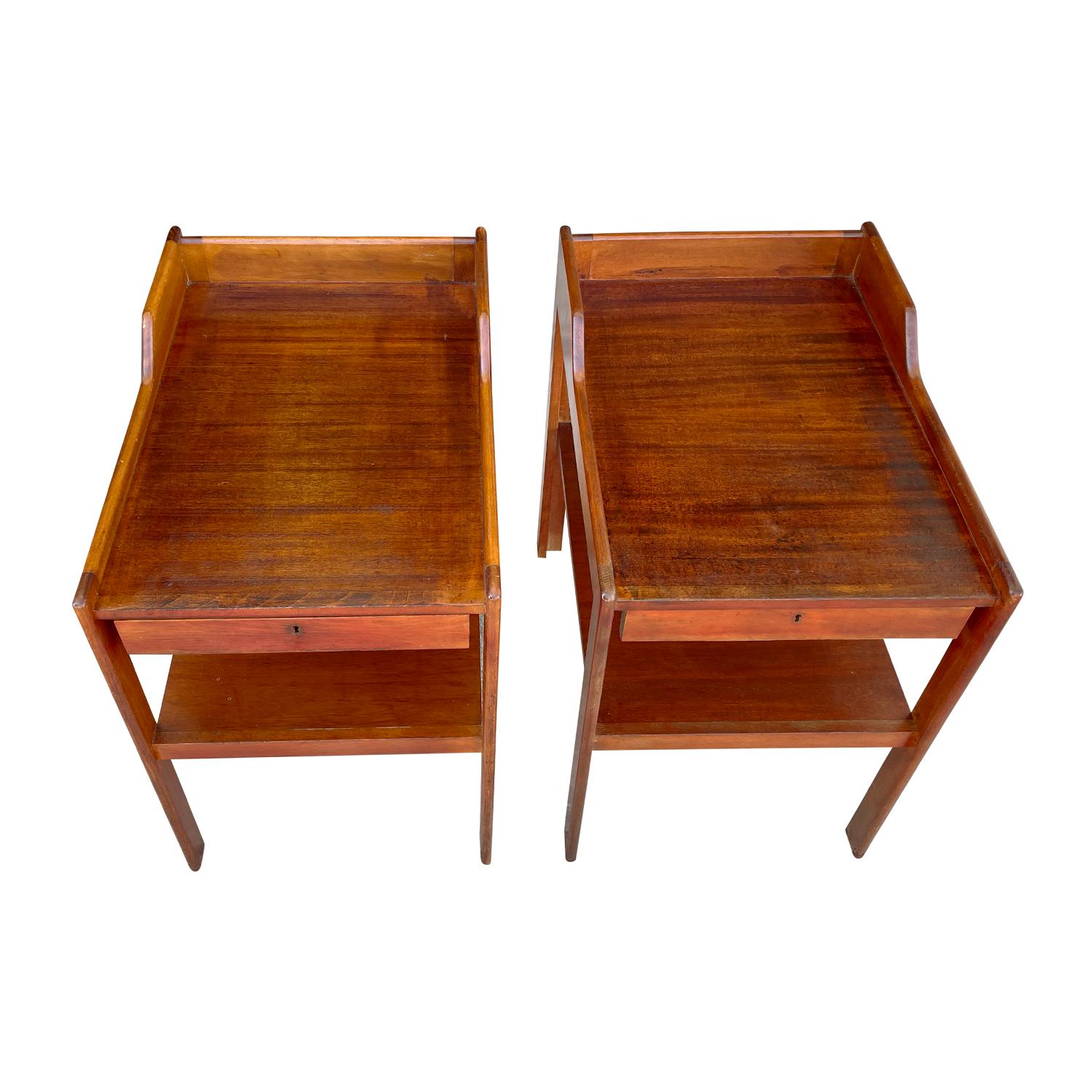 Mid-Century Modern 20th Century Swedish Mahogany Nightstands, Bedside Tables by Carl-Axel Acking