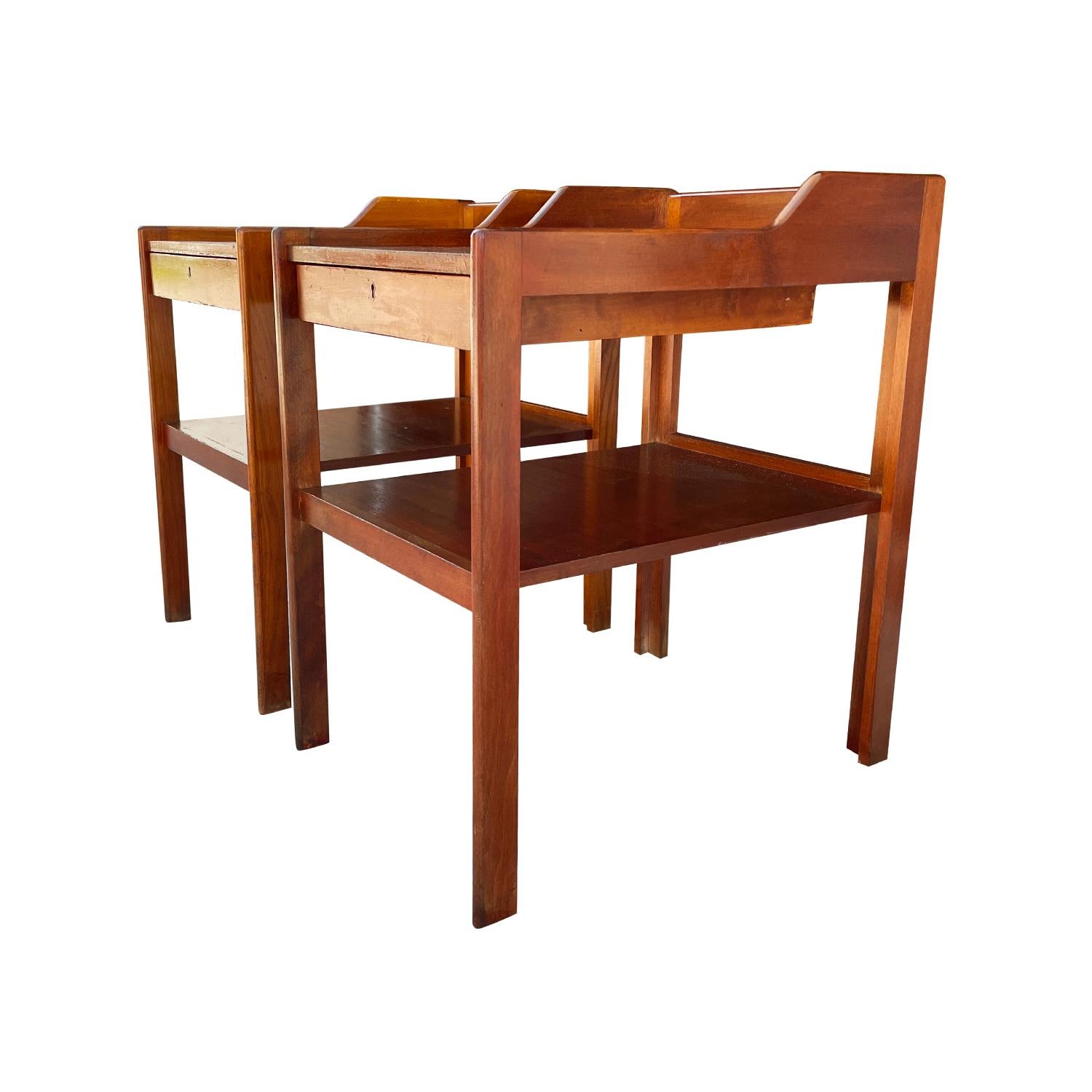 20th Century Swedish Mahogany Nightstands, Bedside Tables by Carl-Axel Acking 1