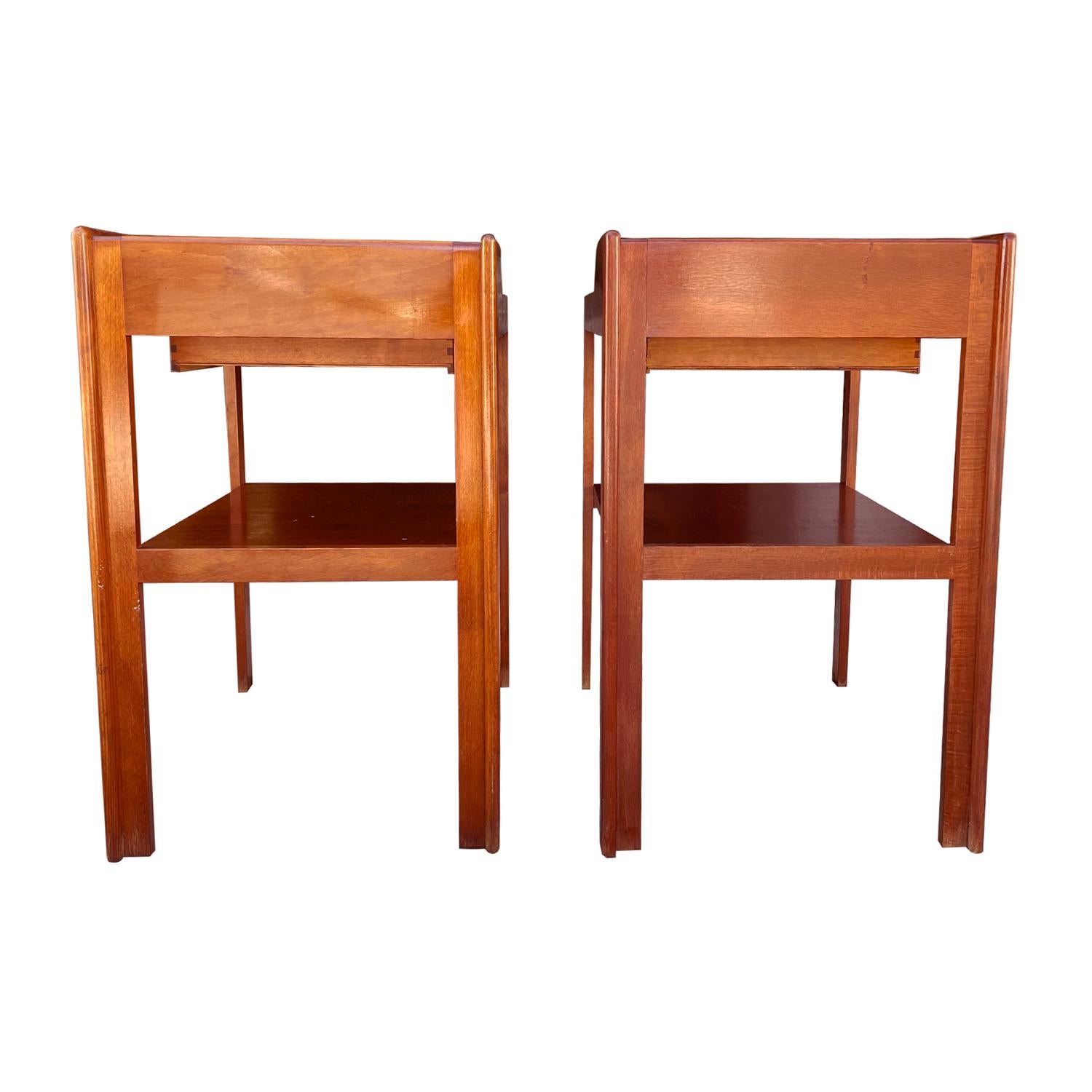 20th Century Swedish Mahogany Nightstands, Bedside Tables by Carl-Axel Acking 3