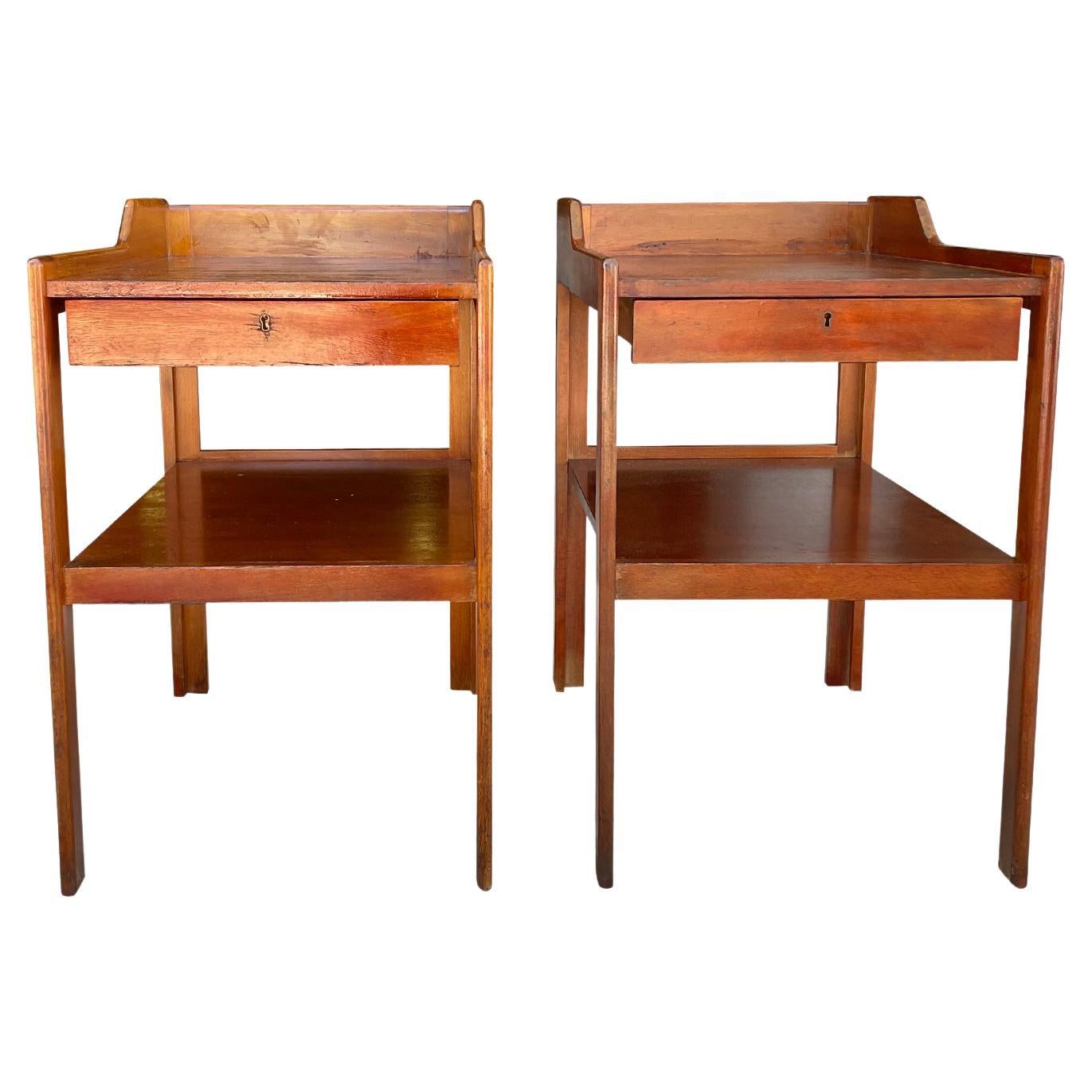 20th Century Swedish Mahogany Nightstands, Bedside Tables by Carl-Axel Acking