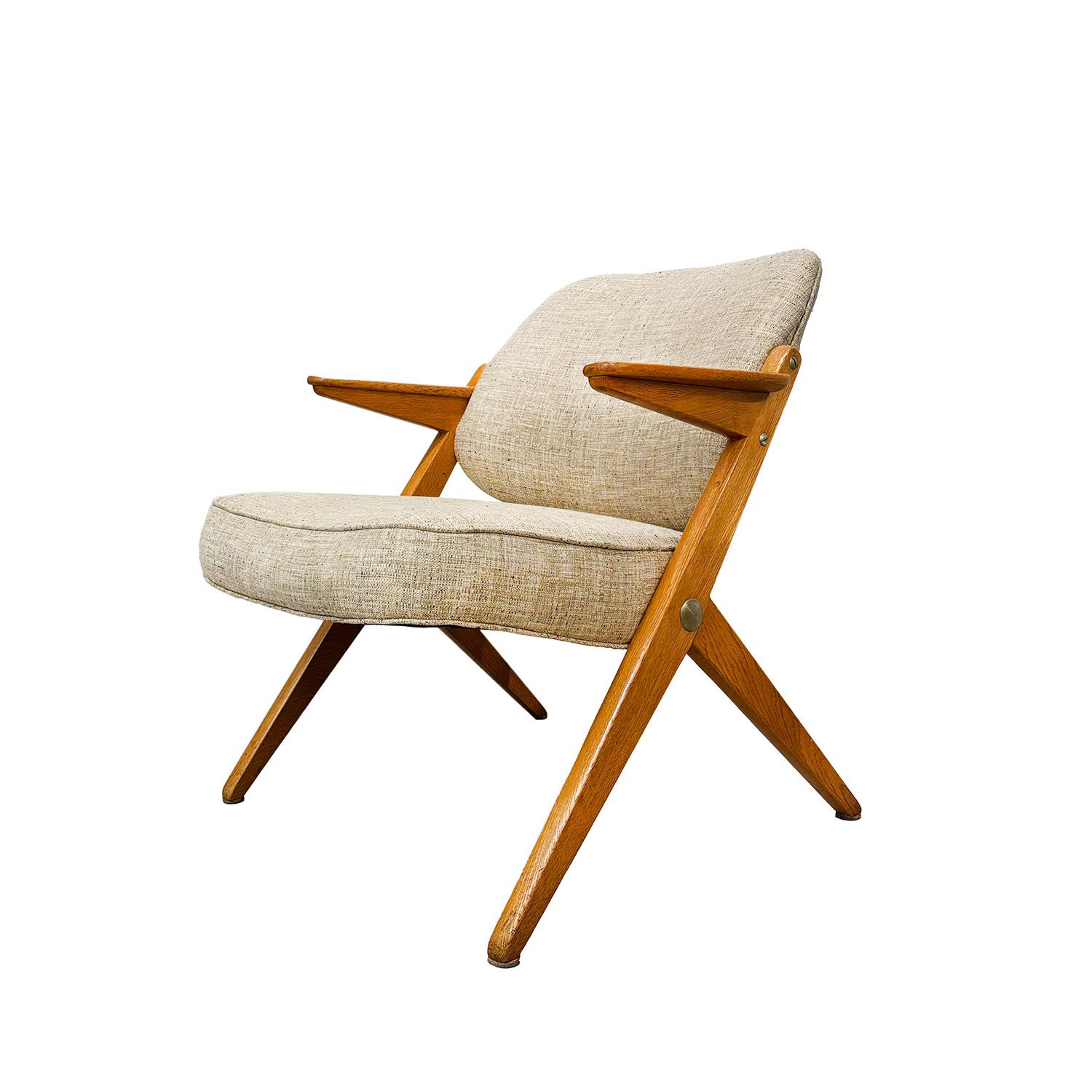 Fauteuil en bois de hêtre du 20e siècle de la Swedish Modern Nordiska Kompaniet par Bengt Ruda Bon état - En vente à West Palm Beach, FL