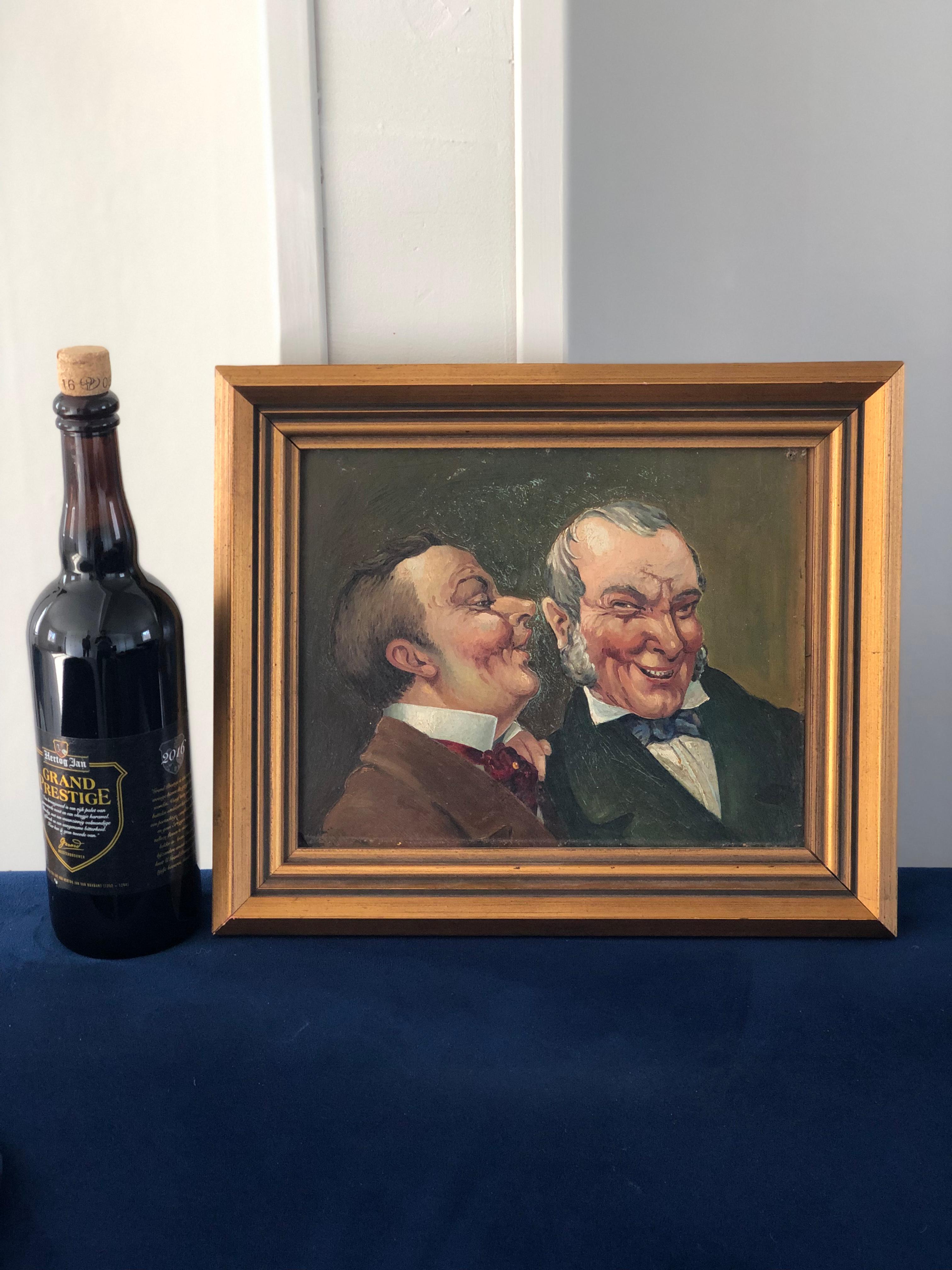 20th Century Swedish Oil Painting of Jolly Display of Friends For Sale 2