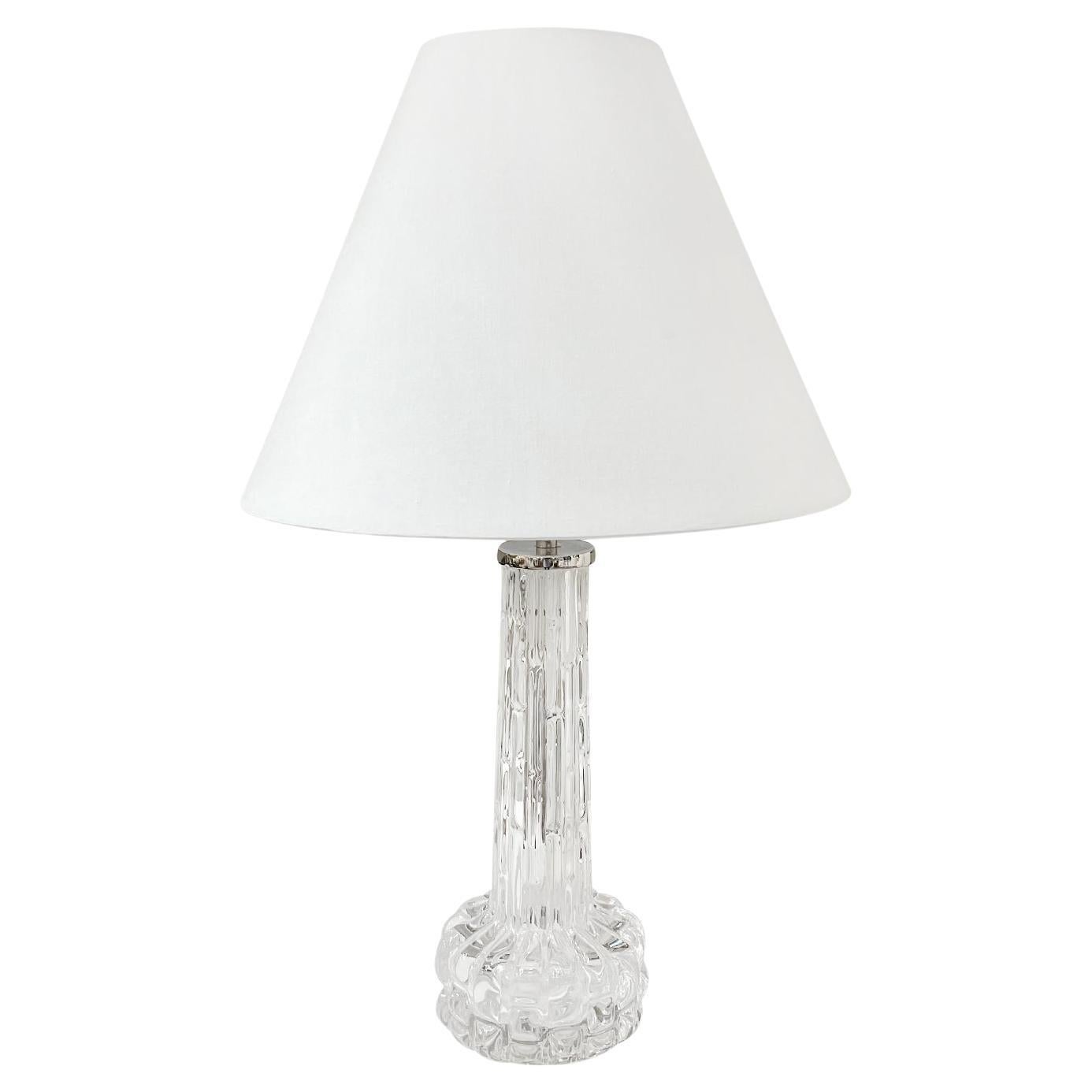 Lampada da scrivania Orrefors svedese del XX secolo Luce scandinava di Carl Fagerlund