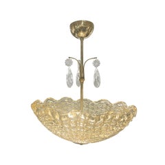 20th Century Swedish Orrefors Glass Pendant, Scandinavian Lamp by Carl Fagerlund