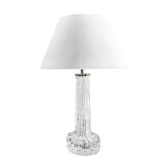 20th Century Swedish Orrefors Glass Table Lamp, Desk Light by Carl Fagerlund