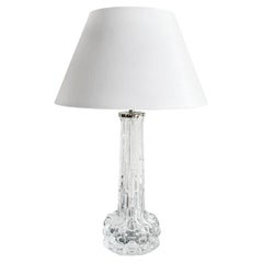 Used 20th Century Swedish Orrefors Glass Table Lamp, Desk Light by Carl Fagerlund